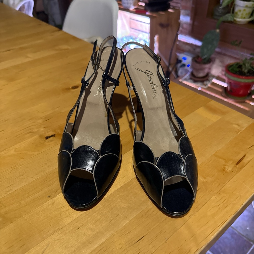 Justin Boots Black Women's Slingback Heels